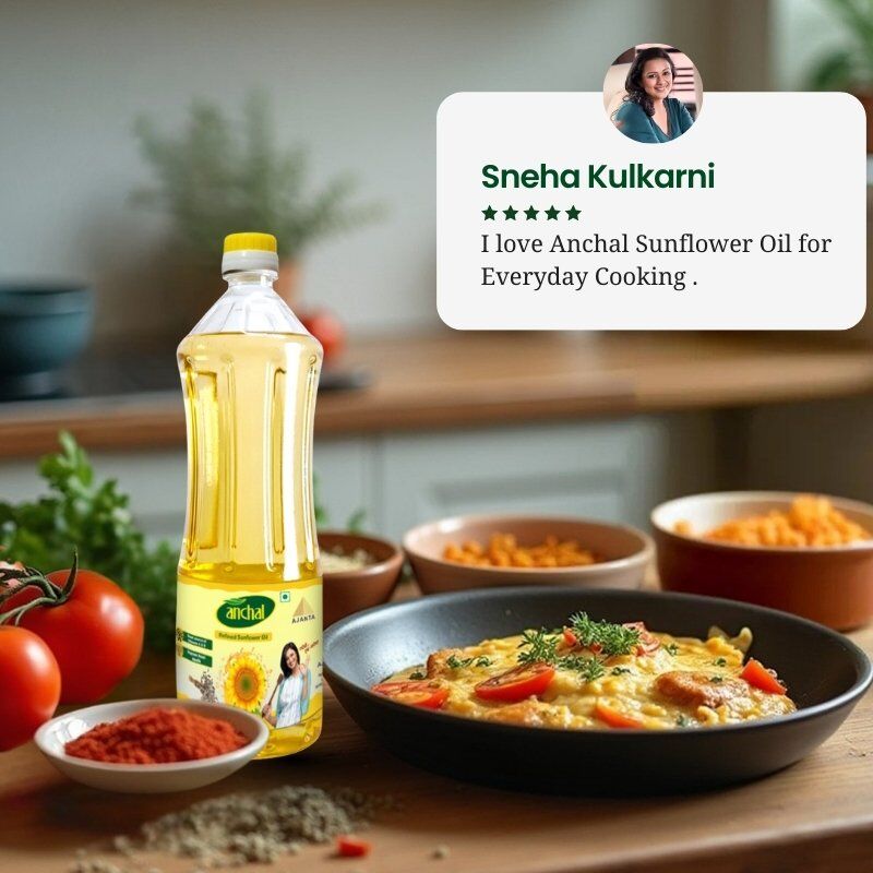 Anchal Sunflower Oil is ideal for frying, sautéing and baking. Anchal Sunflower Oil is ideal for frying, sautéing and baking.